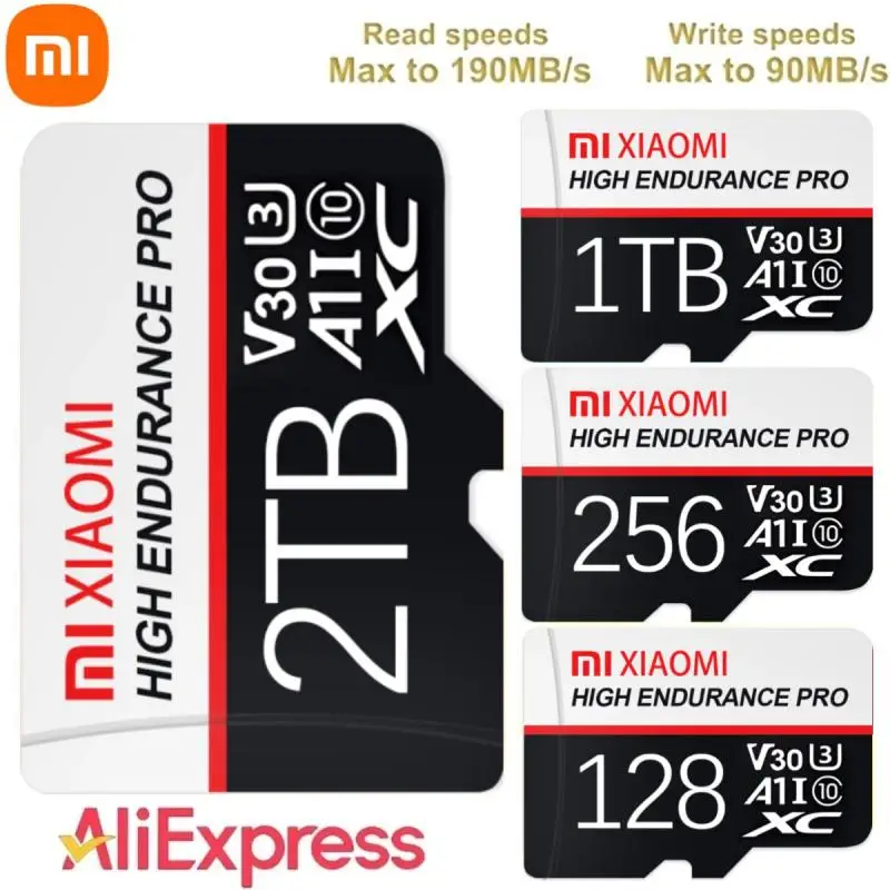 New Mijia Xiaomi 2TB SD Card High Speed Micro TF Flash Card 1TB Waterproof Video Card Micro TF Card 512GB For Camera SD Adapter