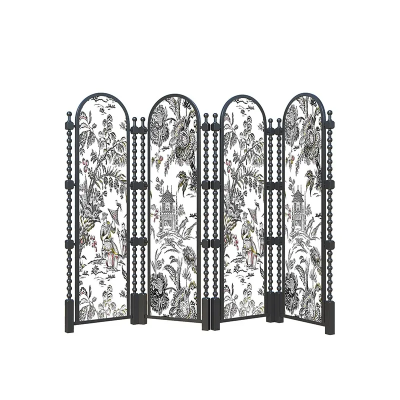 

French retro solid wood folding, screen partition, living room 2025 new model, balcony bedroom occlusion, home mobile folding