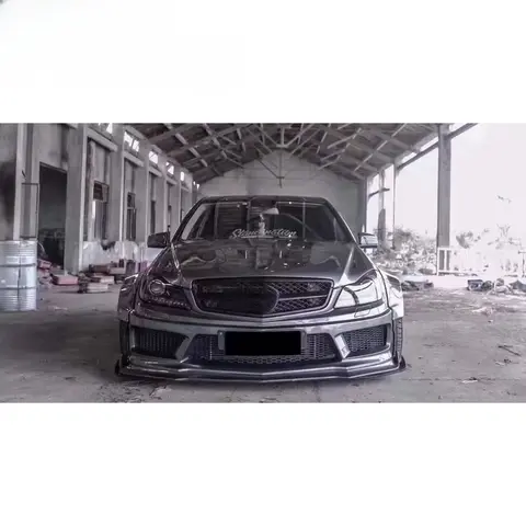 메르세데스-벤츠 C-CLASS W204 C63 AMG 업그레이드 로봇 스타일 바디 키트 용 Runde 바디 키트 앞 범퍼 후면 디퓨저 사이드 스커트