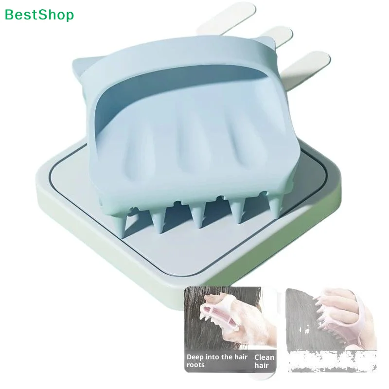 2-in-1 Scalp Massager & Shampoo Brush, Silicone Bristle Head Scrubber for Hair Care & Scalp SPA