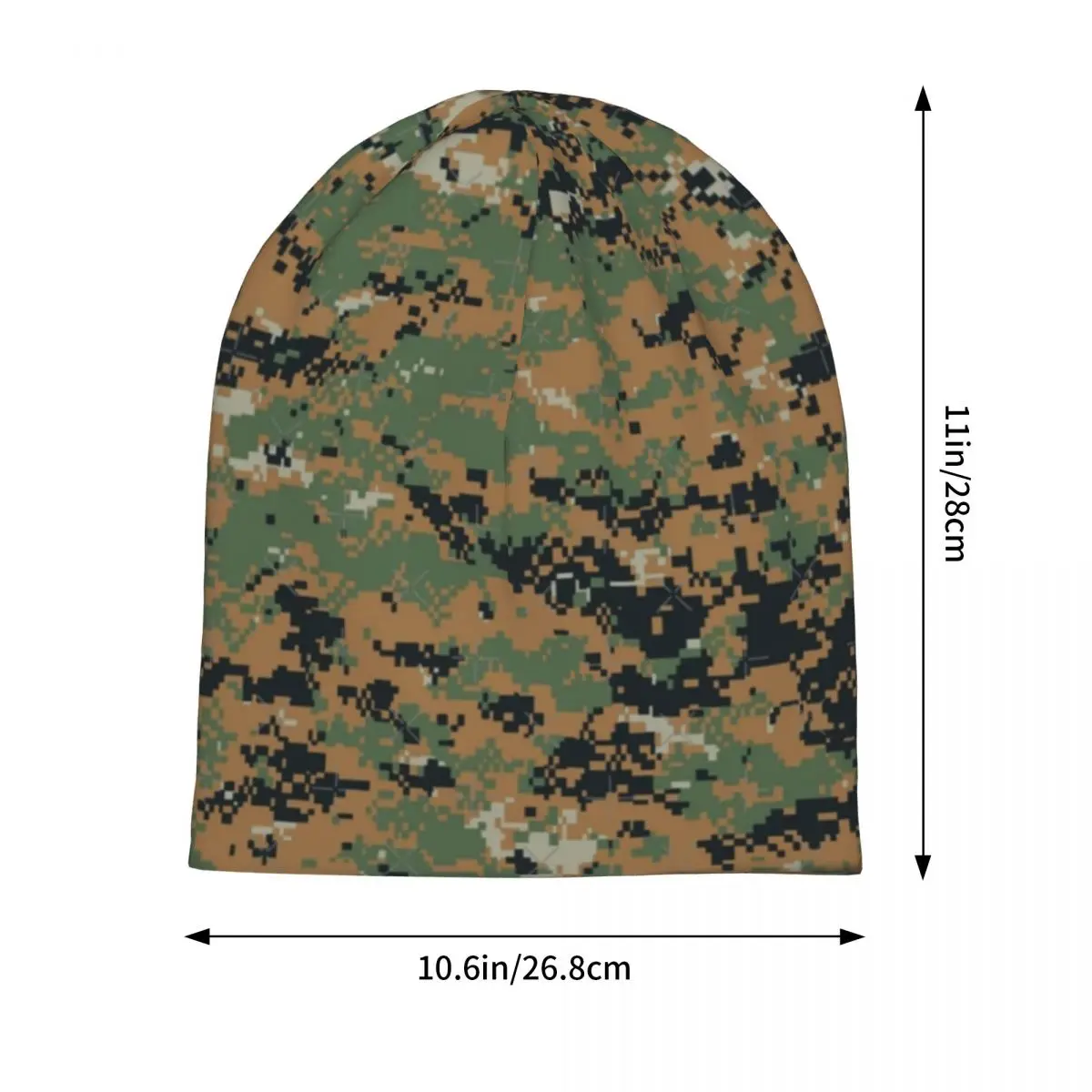 Marpat Woodland Camouflage Bonnet Hats Goth Street Armys Militery Camo Skullies Beanies Hats Men's Women's Warm Dual-use Caps view 2
