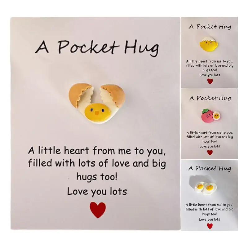 Positive Pocket Charm 4X Funny Pocket Charm Of Encouragement Resin Egg Phone Case Decorations Kit Love You Greeting Card For Mom