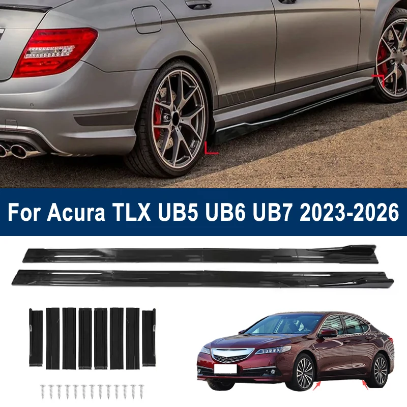 

Для Acura TLX UB5 UB6 UB7 2023-2026: Комплект из 8 модифицированных элементов для автомобиля – боковые сплиттеры, удлиненные боковые спойлеры, спортивный обвес, накладки на бампер