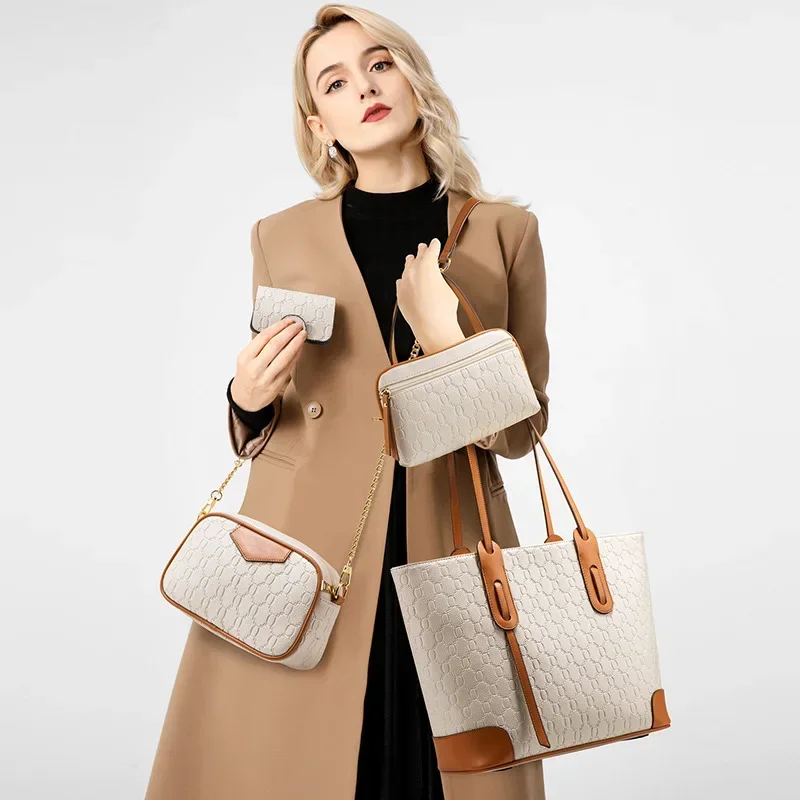 

New handbag,fashionable large tote bag,trendy one-shoulder crossbody bag,largecapacity four-piece set of mother and daughter bag