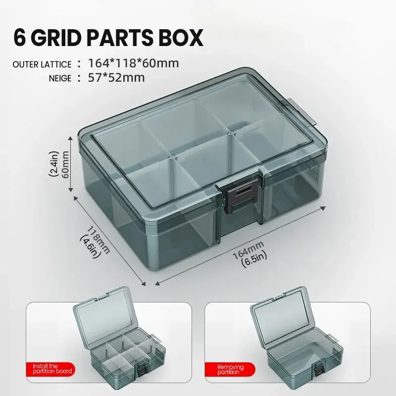 AIRAJ Plastic gereedschapsonderdelendoos Opbergdoos Schroefdoos Gereedschapsclassificatie Elektronische component Booraccessoires Verdikte roosterdoos