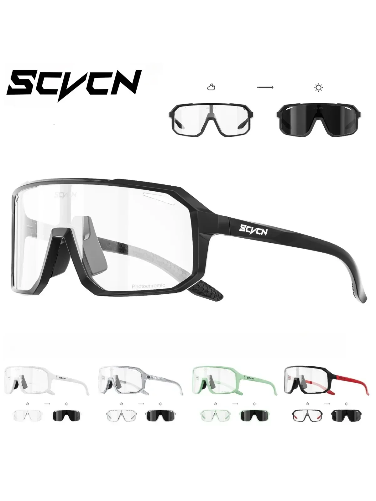 AliExpress SCVCN Photochromic Hiking Eyewear Cycling Sunglasses Glasses Men's UV400 Women Sports for Men Road Mountain Bike Bicycle Goggles