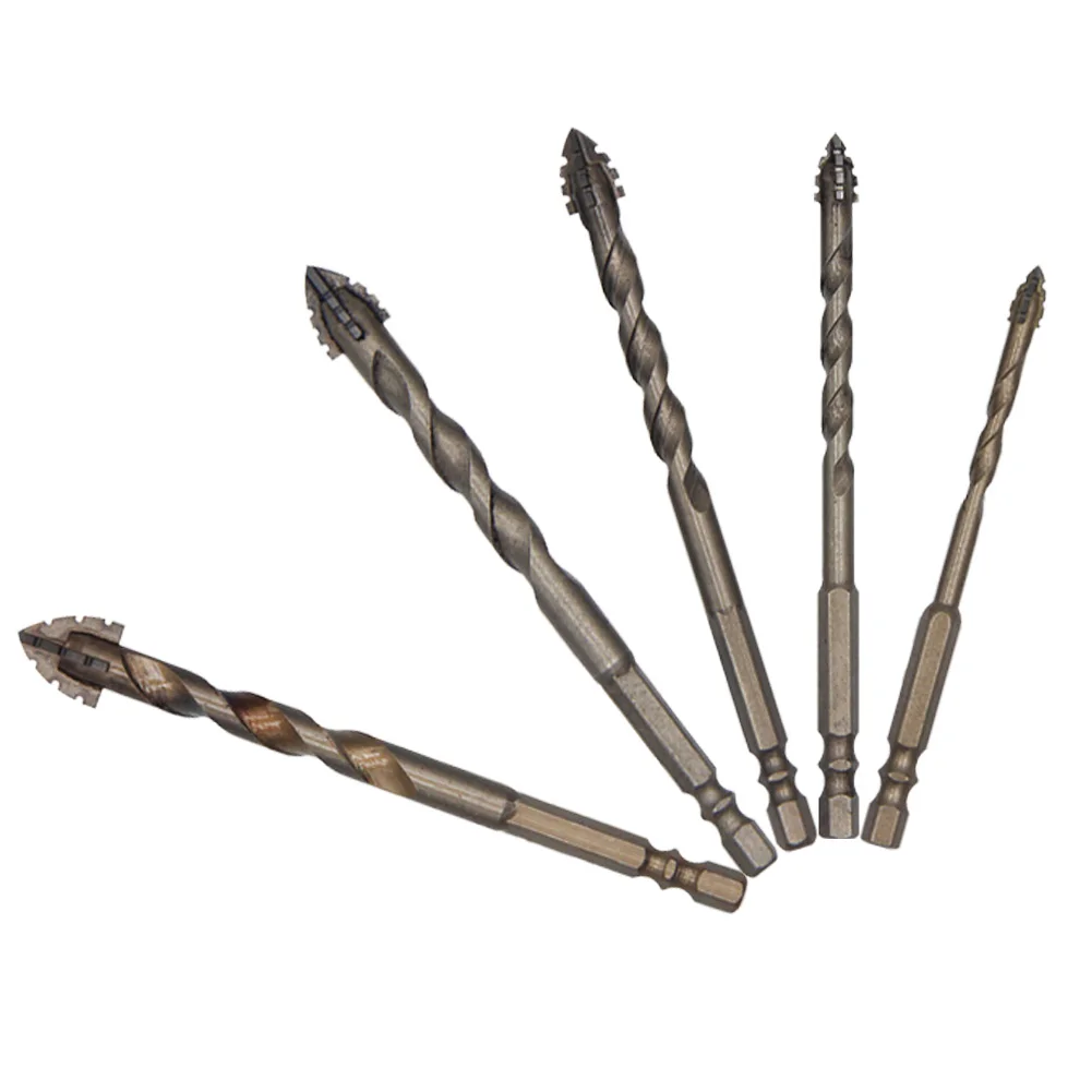 1pc 6/8/10/12/14mm Four-Flute Ccentric Drill Bit Glass Tile Punching Rock Slab Triangle Drill Bit Electric Drill Accessories