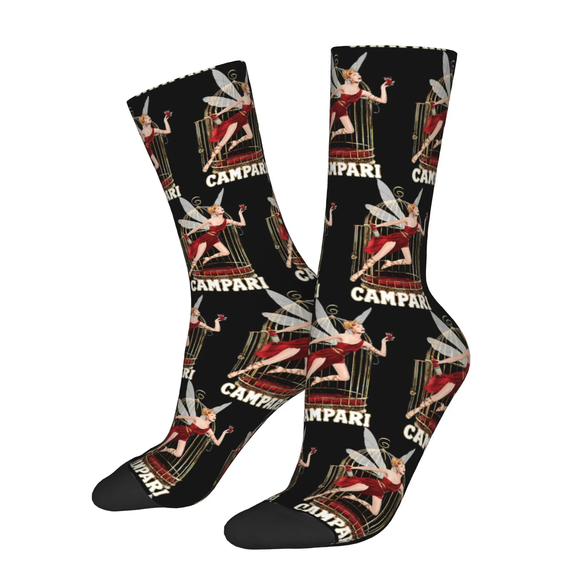 

Italian Bitter Liqueur Campari Sock Printed Man Polyester Fashion