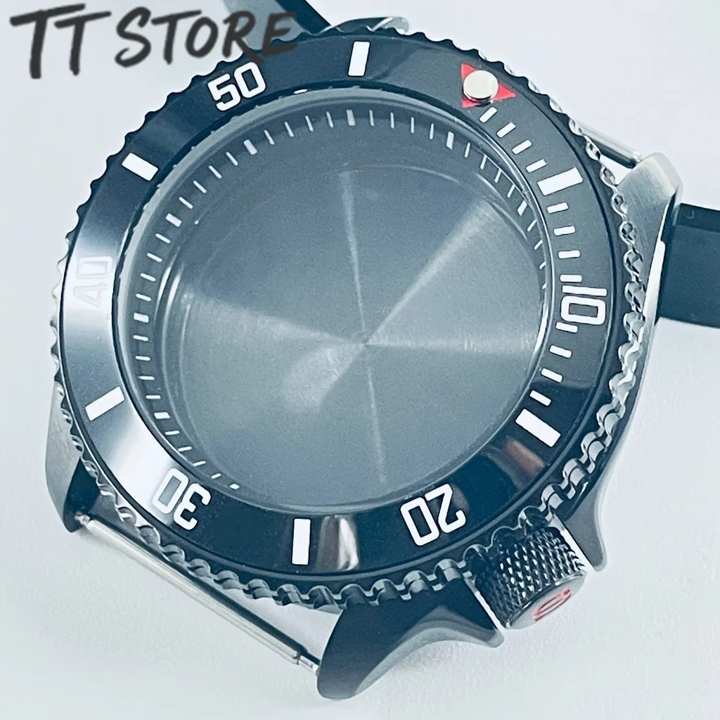 

42mm Black Skx007 Men's Watch Case DIY Diving Mod Mineral Glass Bezel Fits 38-30.7mm NH35 Dive Watch Accessories