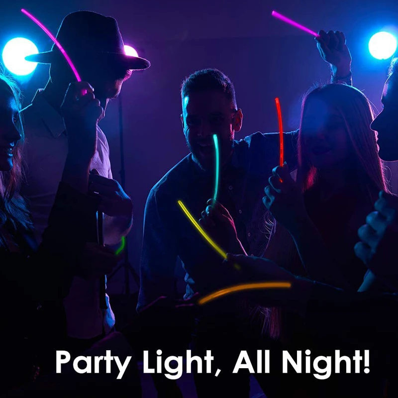 Nuovo 100Pcs Party fluorescenza Light Glow Sticks bracciali collane Neon per la festa di nozze Colorful Glow Stick Gifts