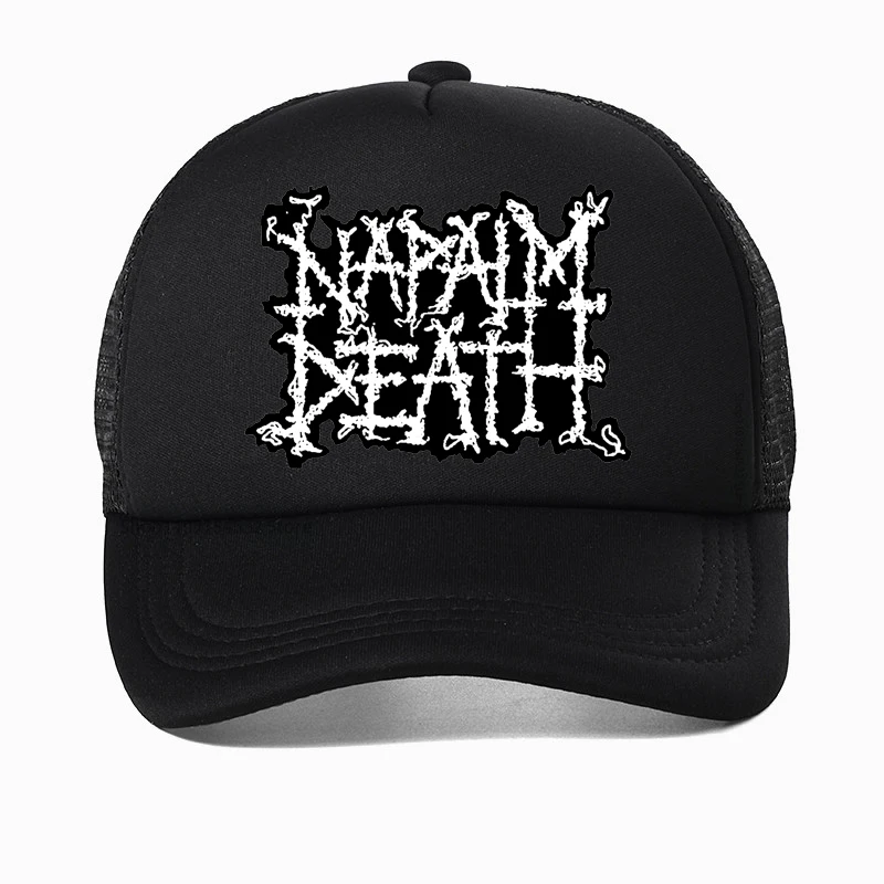 Napalm Death Logo Men\'s hat English Grindcore Band Baseball Cap Death Metal Lovers Hip hop hats Summer Visor Mesh Trucker Caps