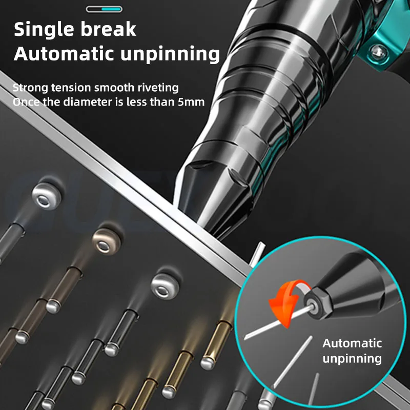 Pequena pistola de rebite doméstico elétrico, aço inoxidável sem escova, máquina de rebitagem automática antiaderente com alcance de 3990W, 898VF