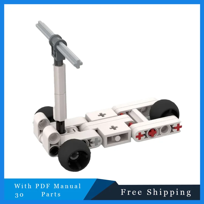 30 STUKS Witte Driewielige Winkelwagen Modulaire Compacte Winkelwagen Bouwsteen Model DIY Montage Speelgoed Vakantie Verjaardag Kerstcadeaus 2025