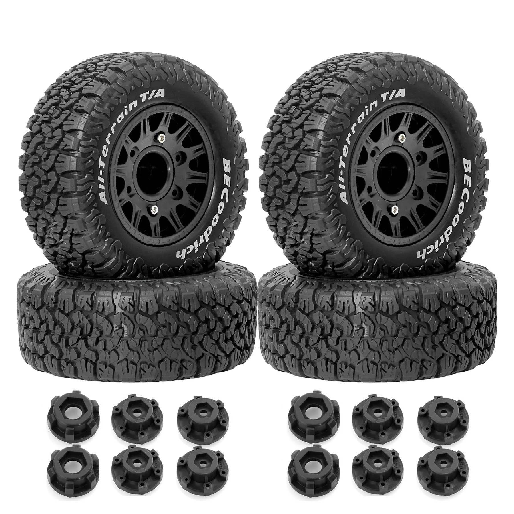 1/10 1/8 RC Short Course Truck Tires OD 113mm And Wheels 12mm 14mm 17mm Hex for 1:8 1:10 Scale Off Road Truck Car Traxxas Slash