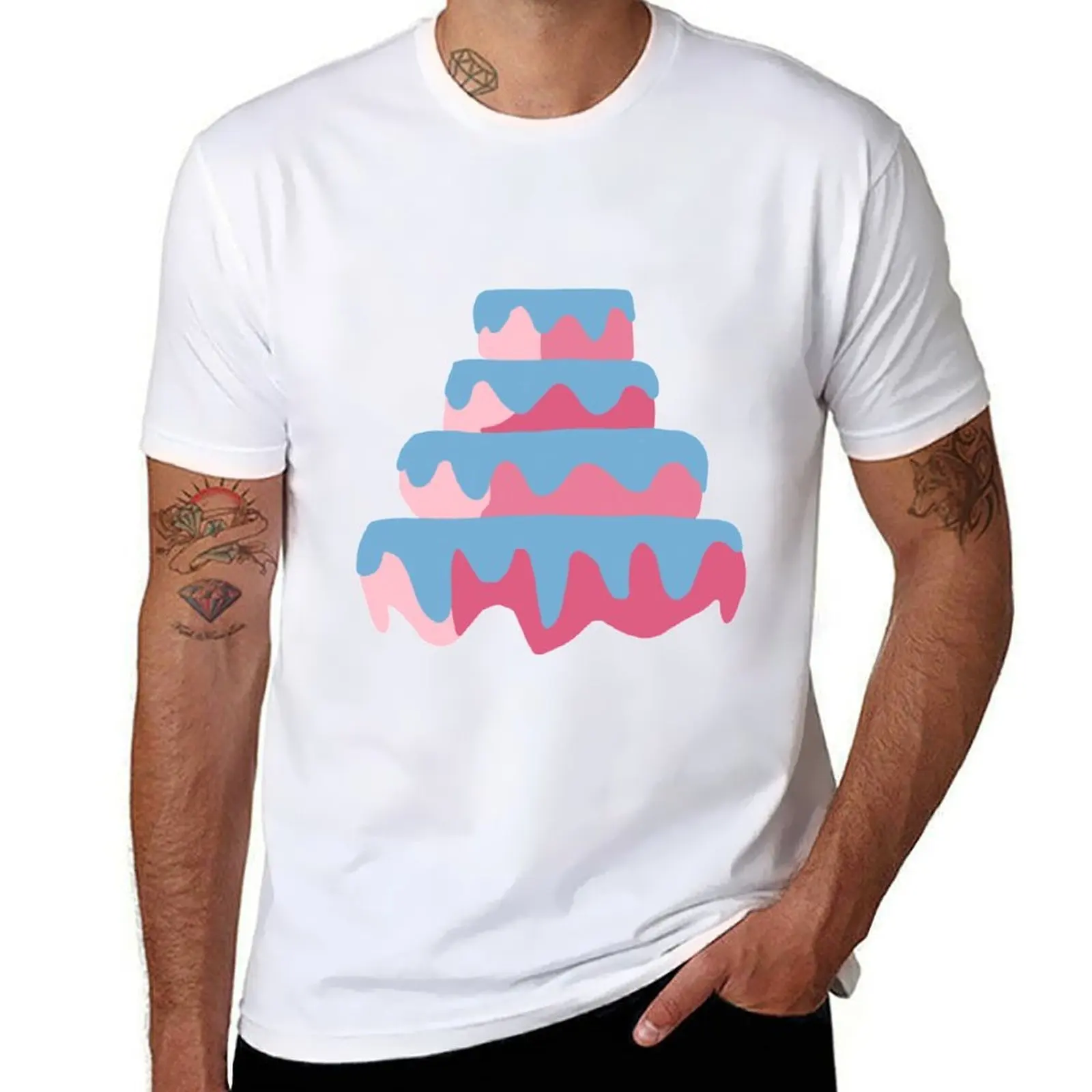 

Dribbly strawberry cake with blue frosting T-Shirt t shirt man luxury man t shirts high quality luxury brand T-Shirt