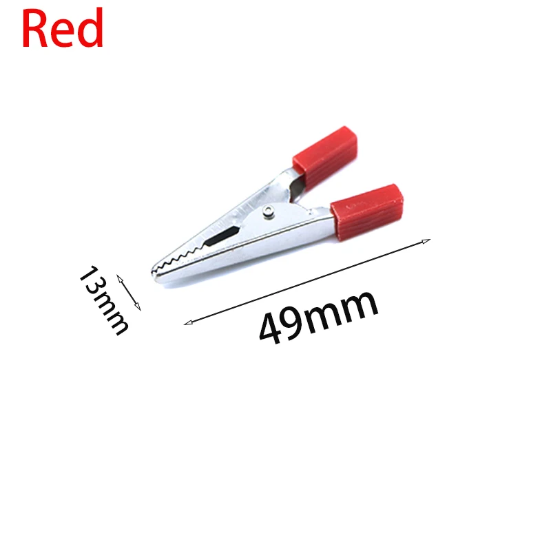 1/10pcs 49mm Insulated Plastic Handle Crocodile Clips, Heavy Duty Alligator Test Clamps for Charging Cables, Electrical Testi