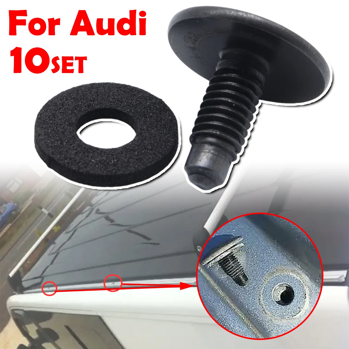 

10SET For A4 S4 A5 S5 Q5 8R R8 RS4 RS5 Coupe Cabriolet Car Roof Rack Holes Panel Blanking Black Screws Bolts Sealed WHT006148