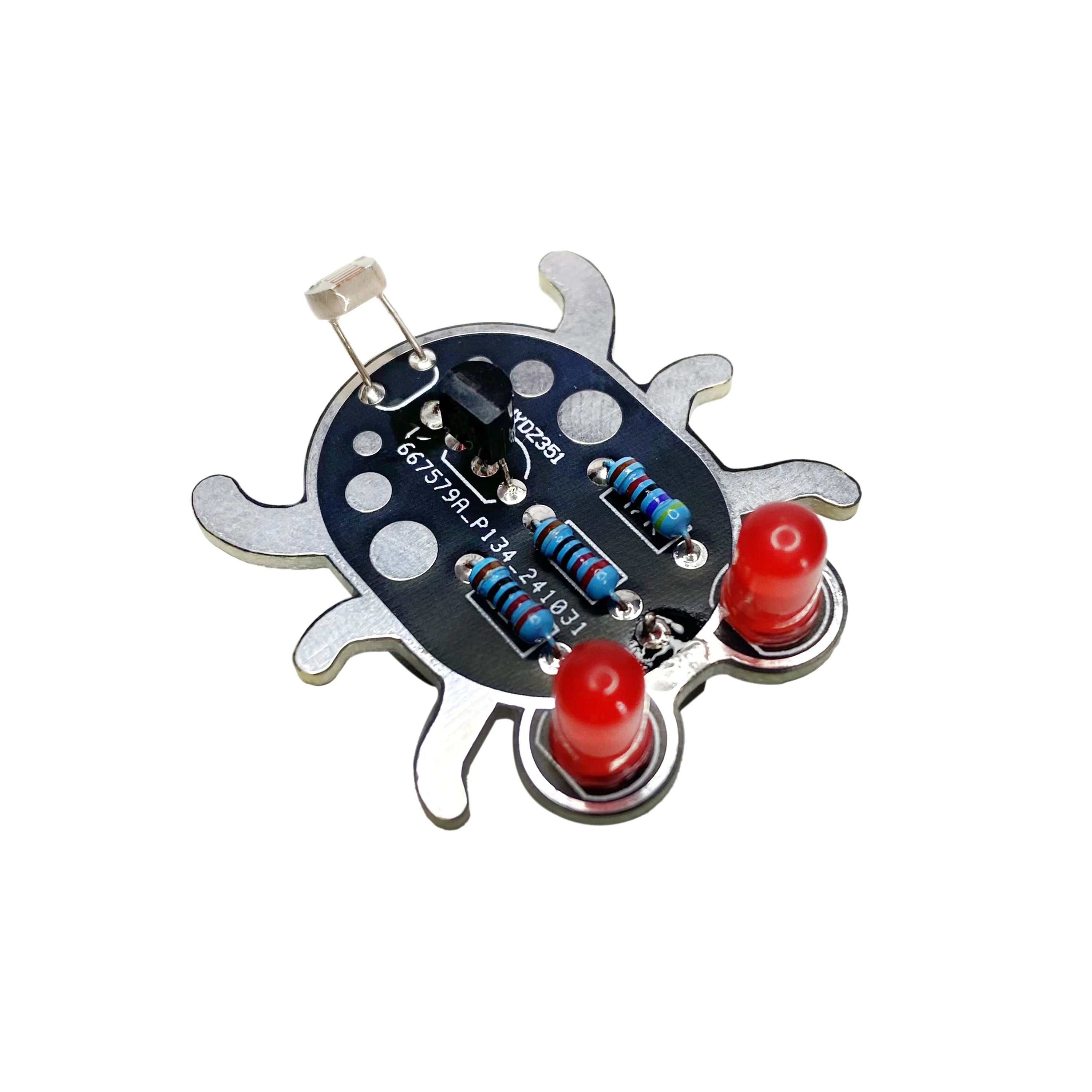 3pcs/Fun Weevil Eye DIY Electronic Soldering Kit, Light Activated Red LED Beetle Project,  Educational Gift for Student Kids