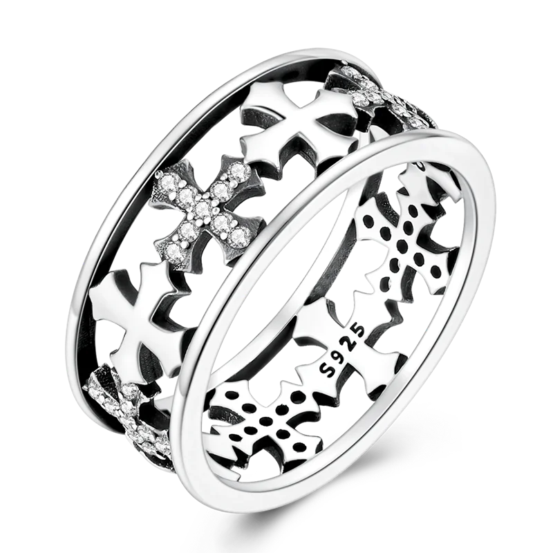 925 Sterling Silver Zirconium Devil's Eye Wedding Ring