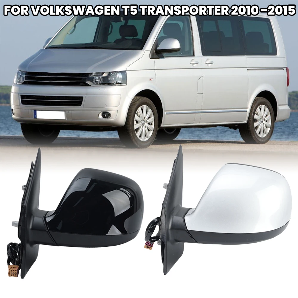 5 Pins Rearview Mirror Assembly，Volkswagen T5 TRANSPORTER 2010 2011 2012 2013 2014 2015 Heated Side Mirror Car Accessories