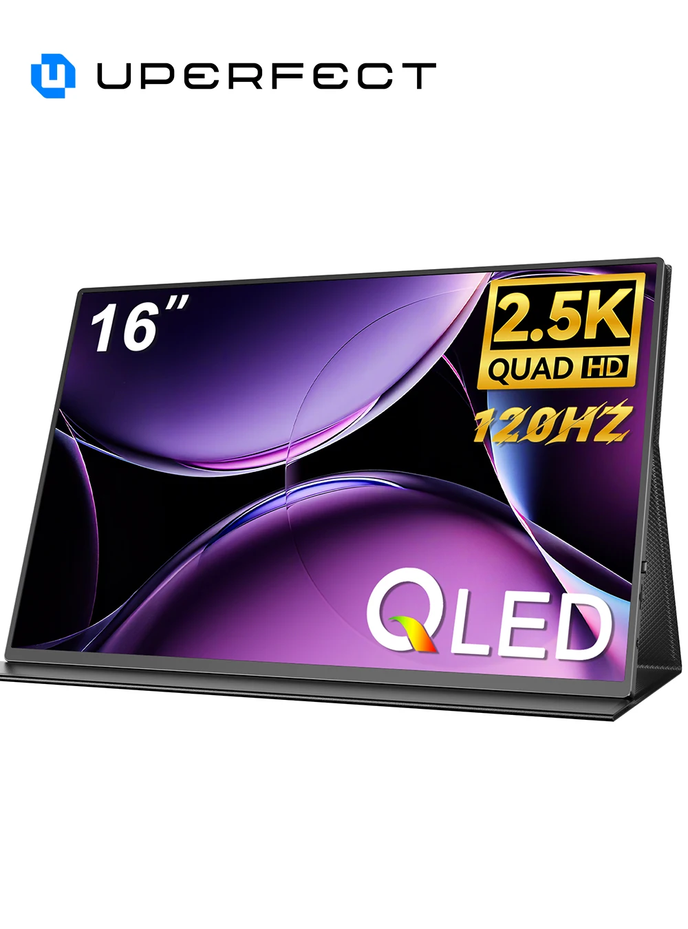 UPERFECT QLED 2.5K Portable Monitor Upgraded 16" 8 Bits Matte IPS HDR Eye Care Screen Gaming Laptop Display w/ HDMI Type-C VESA