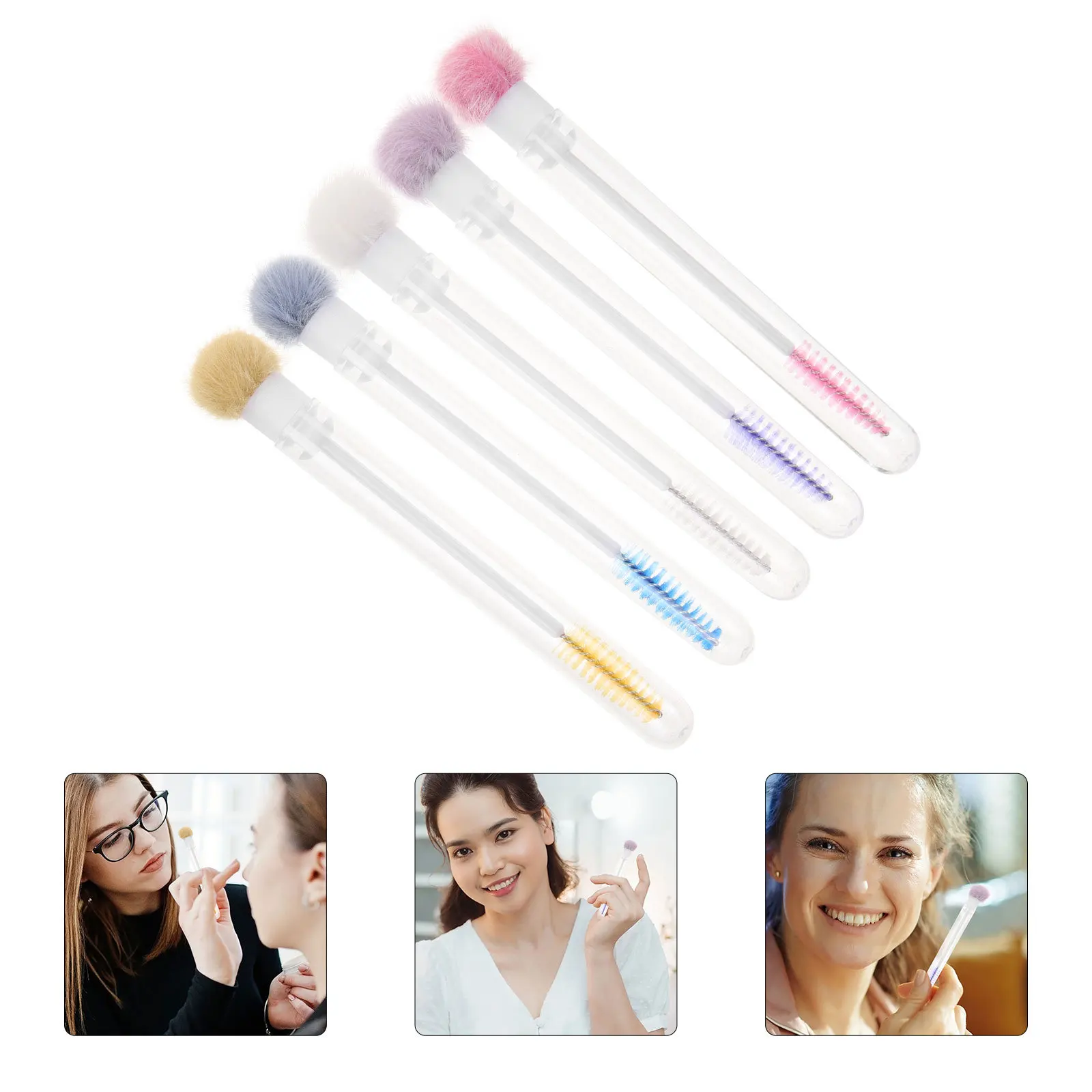 5 قطعة مجموعة فرشاة للمكياج رمش موضة أنبوب حزمة عصا سبولي قوية لتطبيق الماسكارا الحاجب على فرشاة الرموش الذهاب #6
