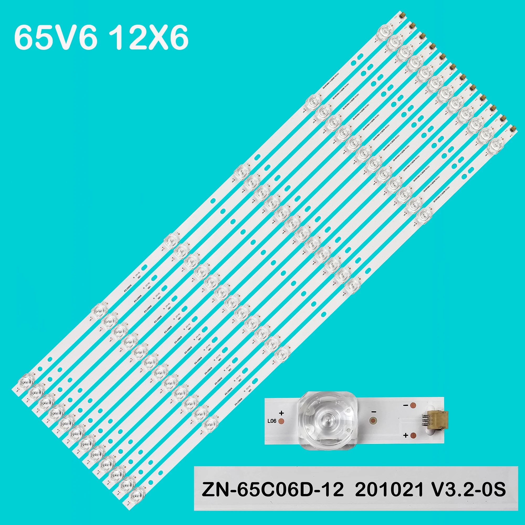 LED BackLight Strip For ZN-65C06D-12 201021 V3.2-0S 65V6 12X6 POL-6502UWE