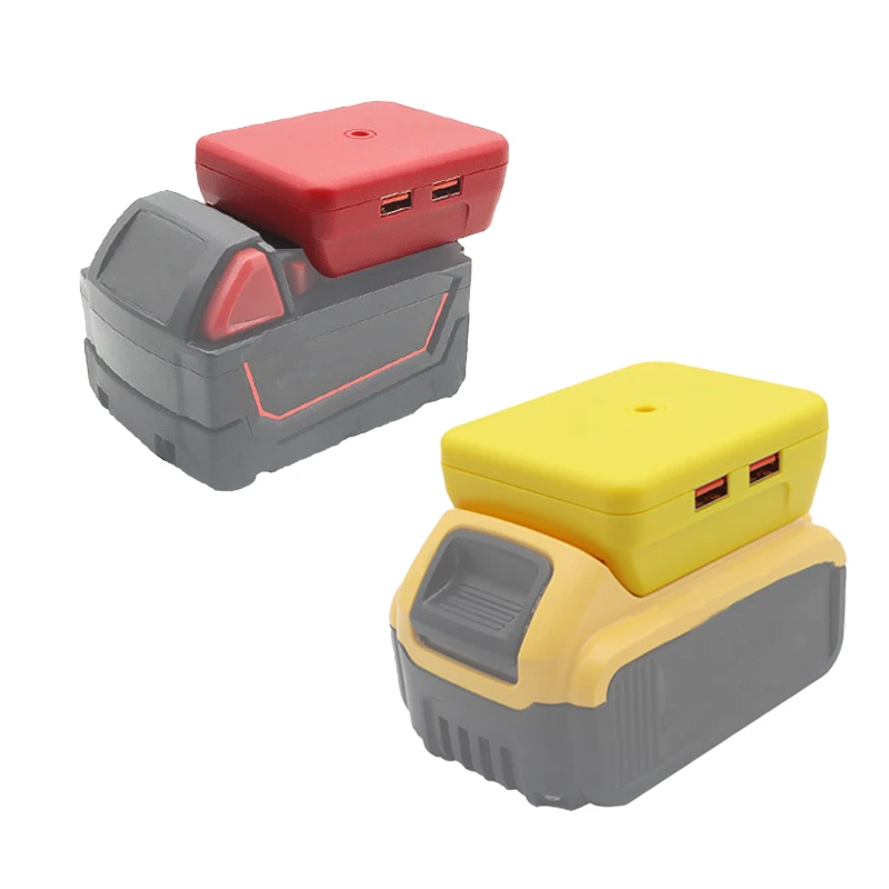Battery Adapter for Dewalt 18V 20V Batteries Upgraded Adapter with Dual USB Ports Use for Milwaukee M18 Lithium-Ion Battery