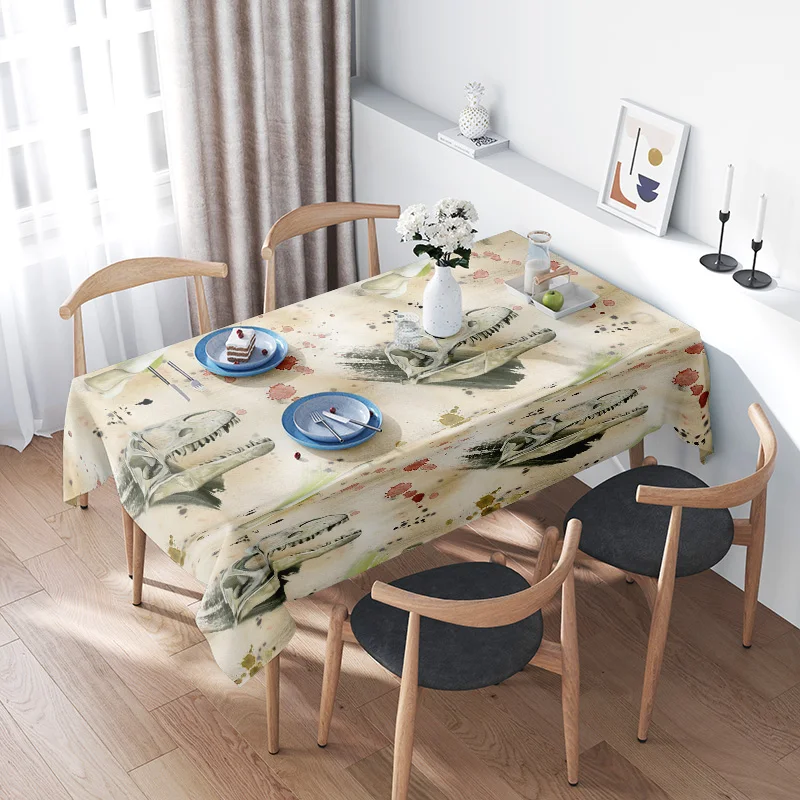 

Tablecloth with dinosaur pattern printed design for dining room decoration home textiles kitchen accessories XL size 180X260cm #