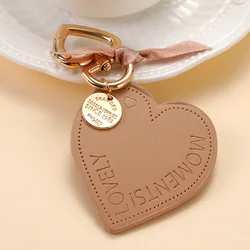 Korean Fashion Heart Car Key Chain Earphone Set Pendant Backpack Bag Pendant Leather Key Chains for Women