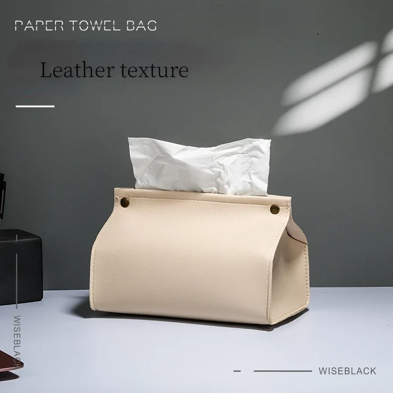 

Fashion Leather Tissue Box High Quality Easy To Clean Easy To Extract Table Bathroom Napkin Holder Car Tissue Box