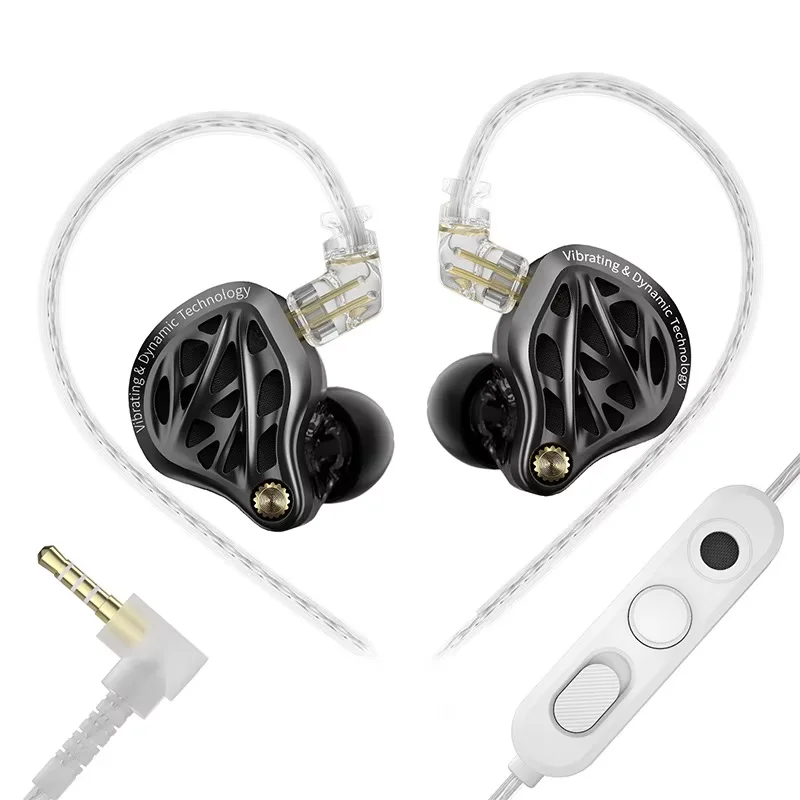 Originele KZ Vibe X Lage Frequentie Vibratie Oordopjes HiFi IEM Diepe Bas Headset Stereo Geluid In-Ear Oortelefoons voor Muziek en Gaming