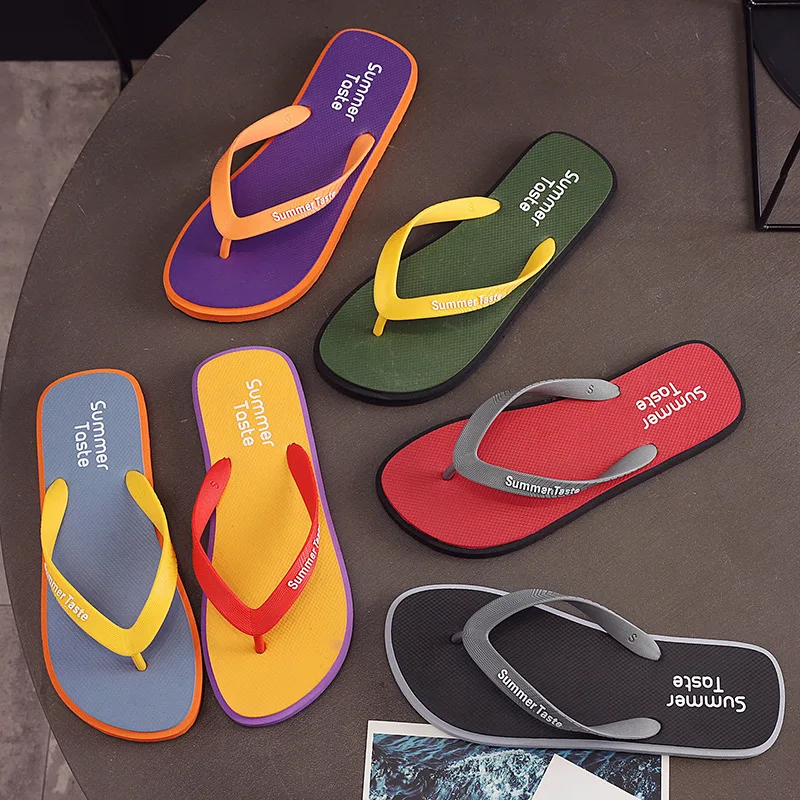 2022 Summer Flip Flops Men's Fashion Flip Flops Non Slip Bathroom Bath Slippers Beach Slippers Men Slippers Men Shoes