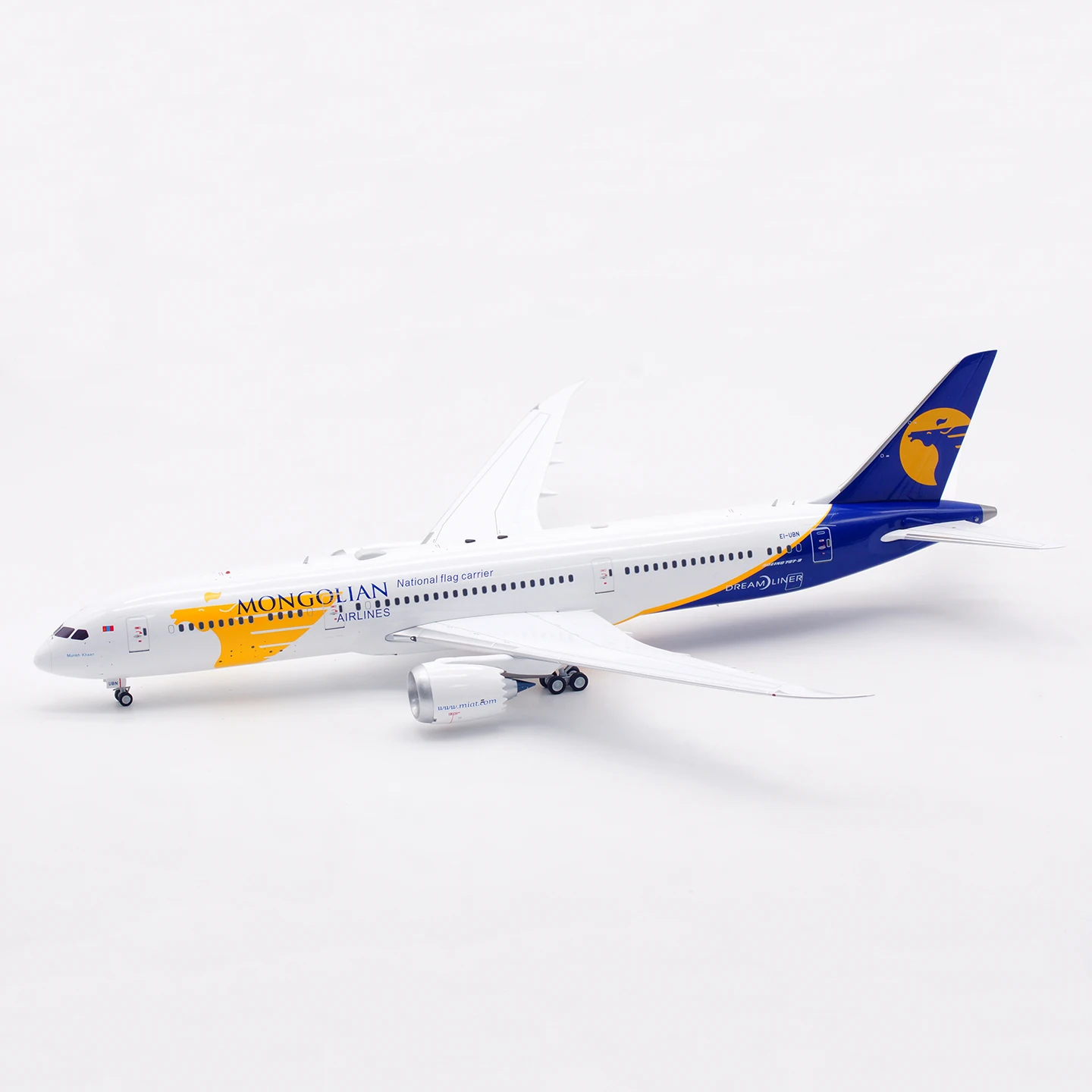 IF789OM0725 سبيكة تحصيل طائرة هدية تدفق 1:200 MIAT الخطوط الجوية المنغولية بوينغ B787-9 دييكاست نموذج طائرة EI-UBN #4