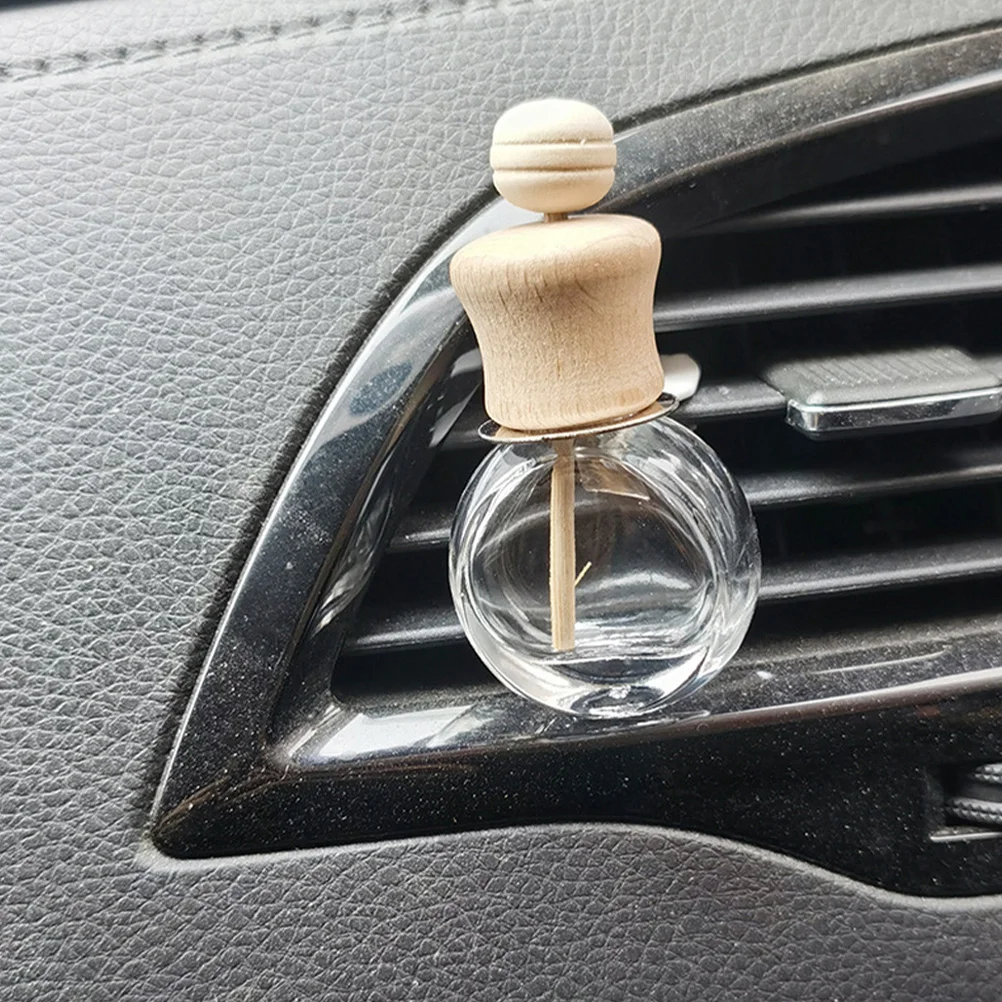 

8Pcs Car Diffuser Bottle 10ml Air Vent Mounted Wooden Scent Diffuser Car Aromatherapy Clip Accessories Empty Glass Perfume