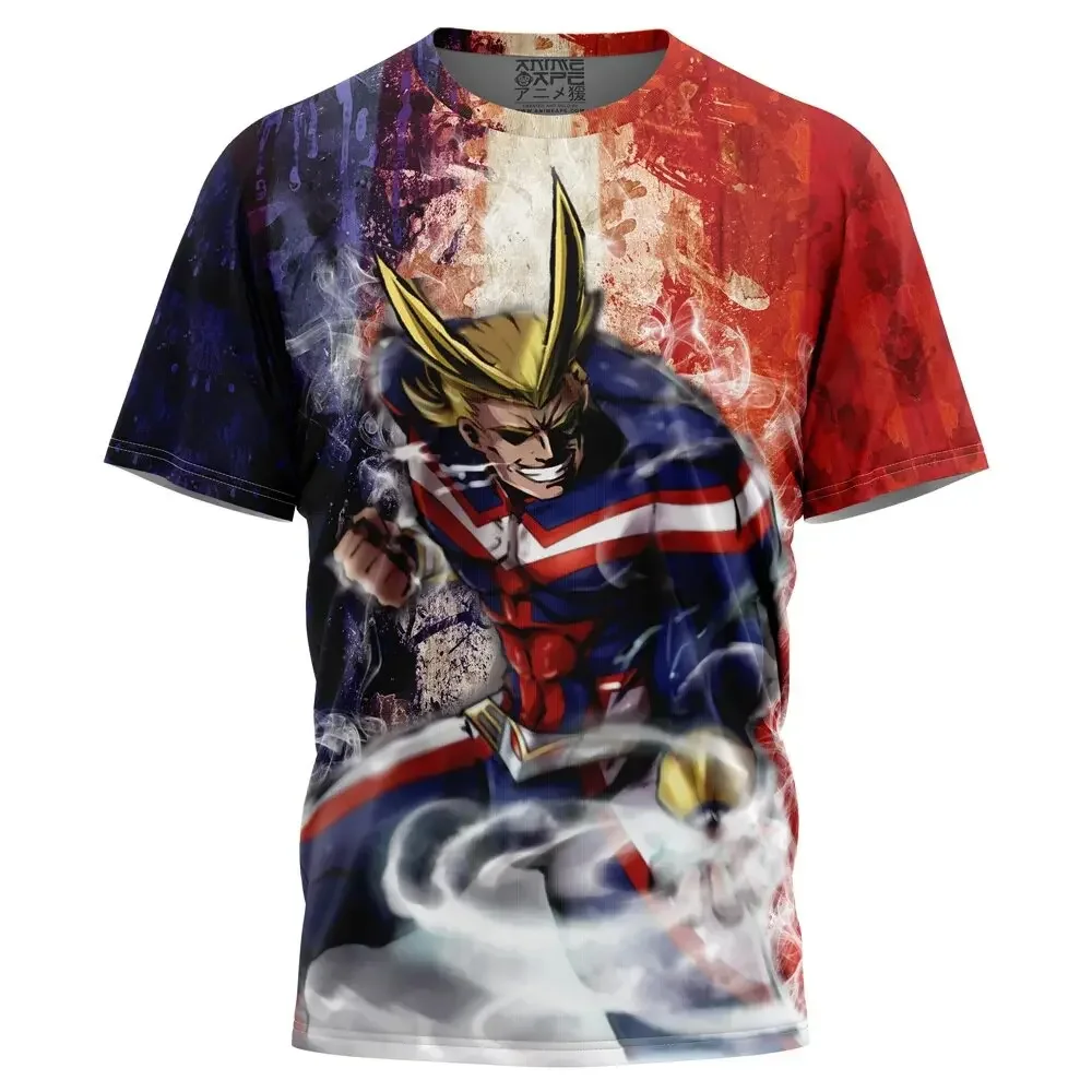 2024 Summer 3D Printing My Hero Academy Anime T-Shirt Street Casual Large Sports Top Unisex