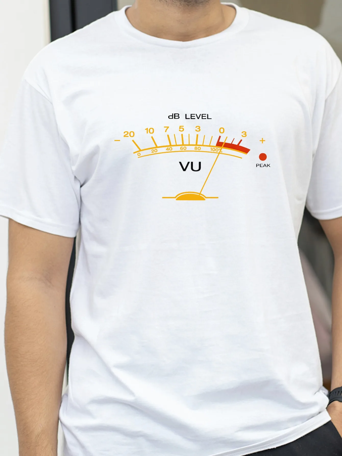 Vintage VU Meter Sound Engineer Analog Electronic T Shirt Men Audio Engineer Recording Studio tee summer O-Neck Short Sleeve Tee