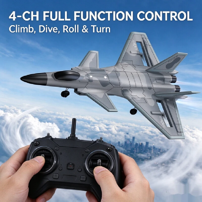 Bm32 Rc Airplane 4ch Brushless Fixed Wing Realistic Fighter Jet Glider Remote Control Aircraft Hobby Model Toy Gift For Boys Kid