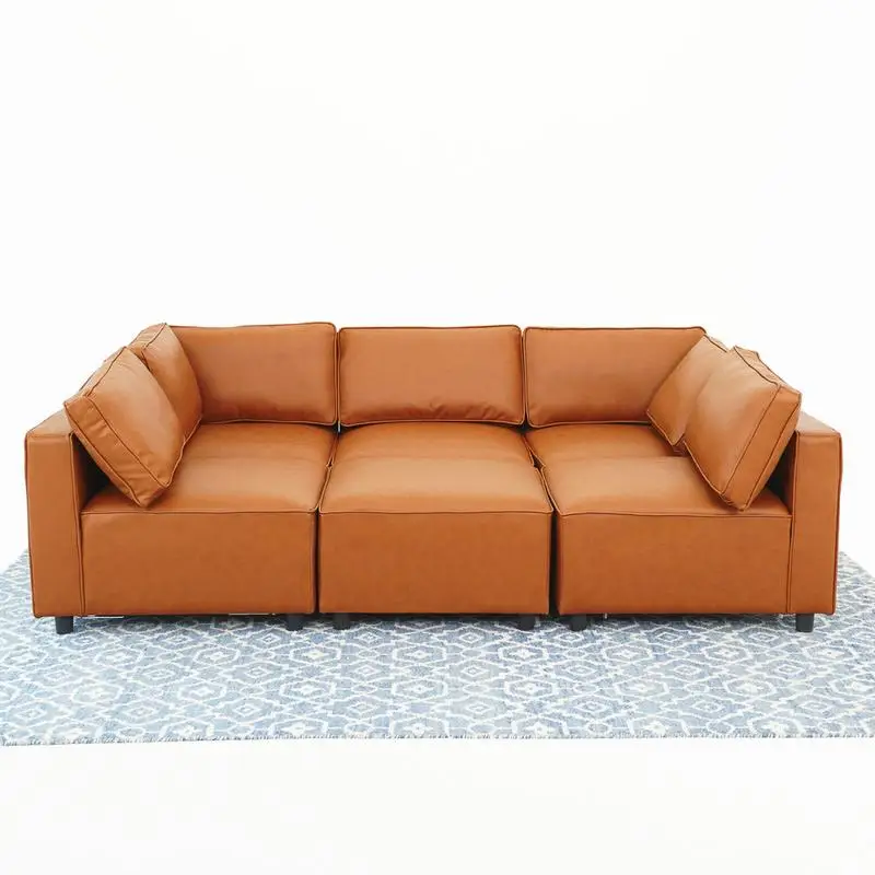 Vegan Leather Modular Sofa in Reno Style - Comfortable & Stylish Seating for Modern Living Spaces