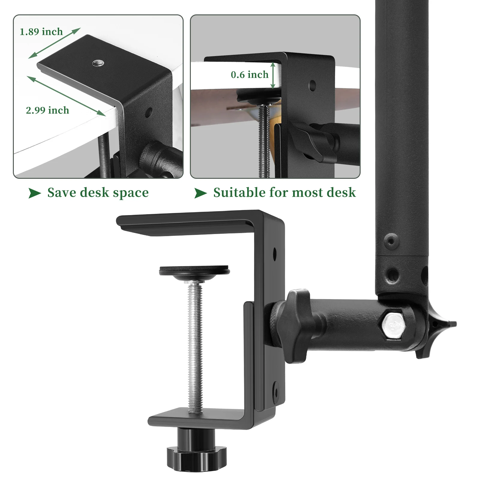 Desktop Clip Tripod Standing Desk Monitor with 1/4\