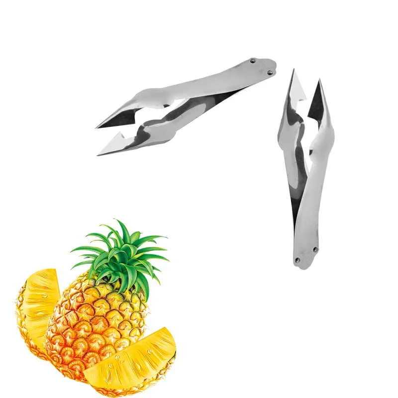 1Pc Stainless Steel Pineapple Eye Peeler Knife Strawberry Huller Fruit Vegetable Seed Remover Clips Cutter Tweezers Kitchen Tool