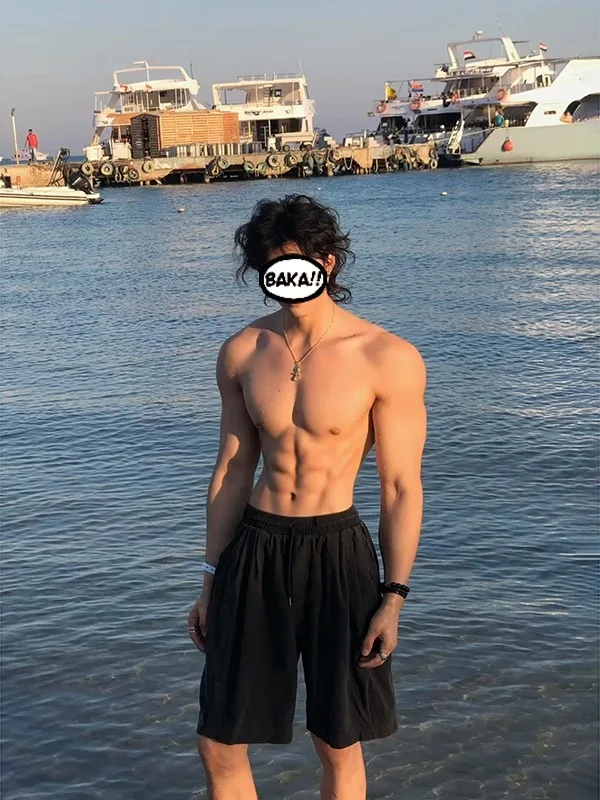 

Fitness Black Quick Drying Shorts for Men's Summer Thin Running Outerwear Pants American Ice Silk Beach Five Quarter Pants