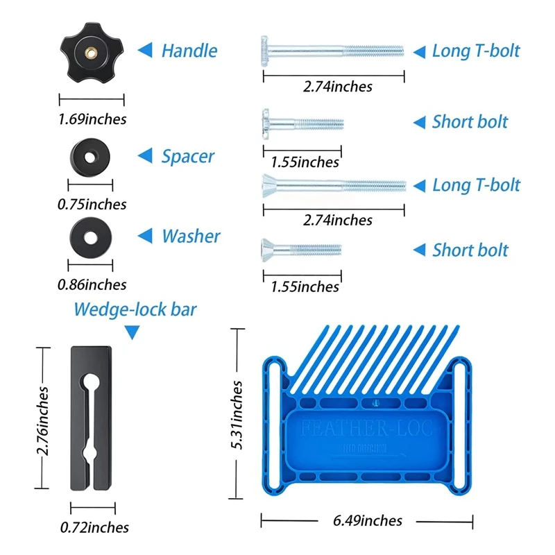 Upgraded Featherboard Safety Device Stackable Feather Board Fits Most Standard , T-Slots, T-Rails On Table Saws