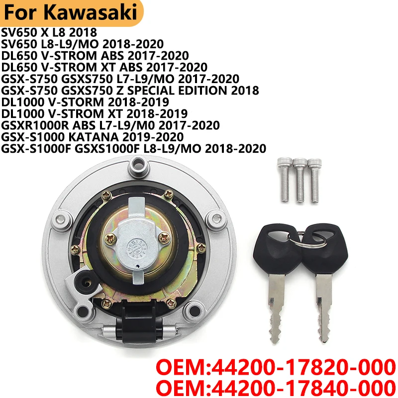 

Motorcycle Fuel Gas Cap With Cover Key Tank For SV650 L8-L9/MO DL650 V-STROM GSXS750 DL1000 GSXR1000R ABS GSX-S1000 GSXS1000F