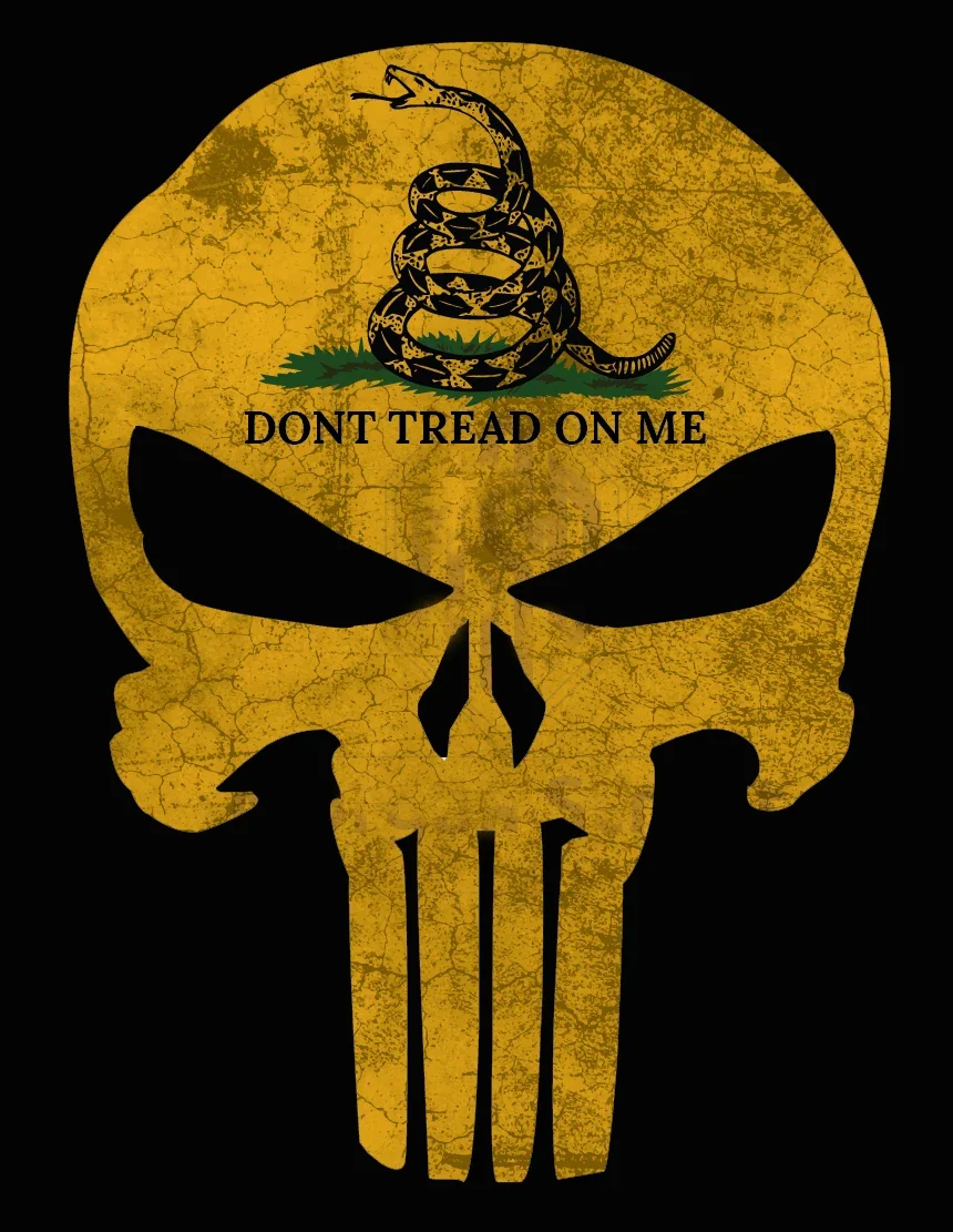 Don't Tread on Me. Unique Rattlesnake Skull Patriotic Flag T-Shirt. Summer Cotton Short Sleeve O-Neck Mens T Shirt New S-3XL