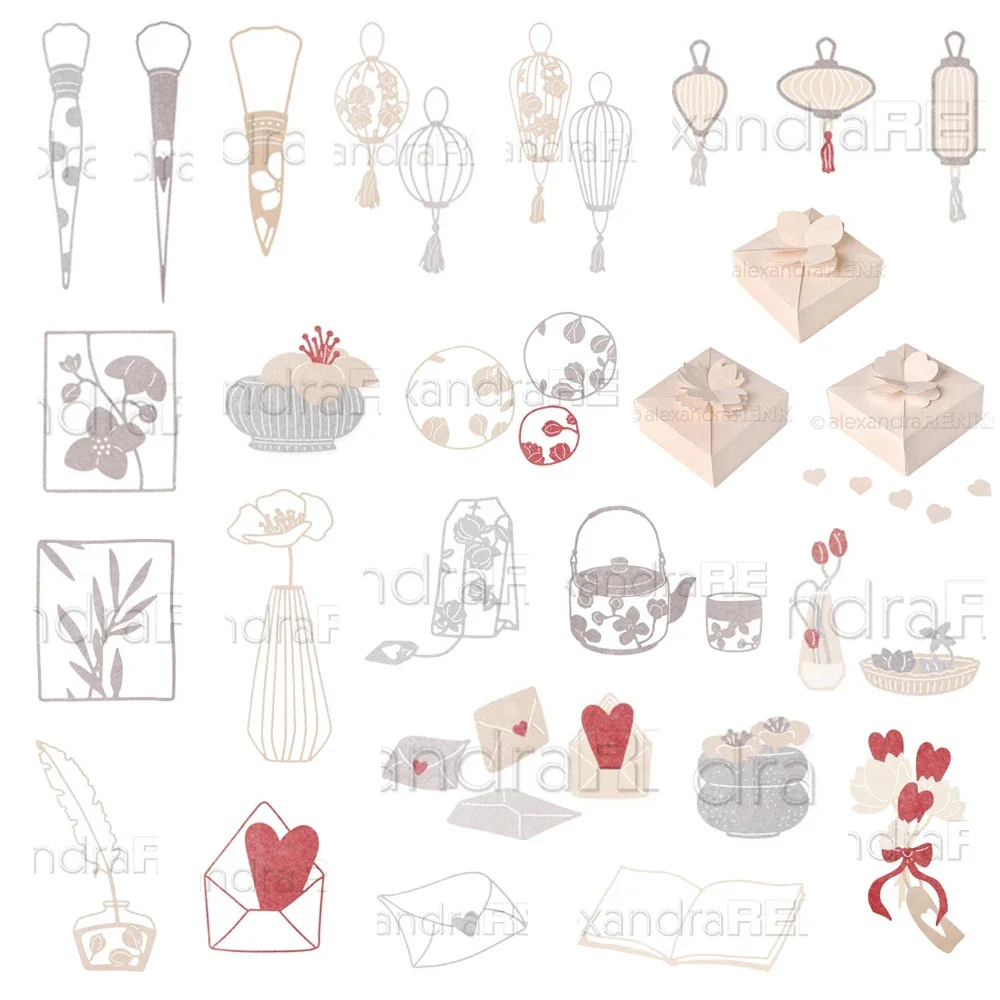 

Металлические вырубные формы Piggy Craft для скрапбукинга: конверты, коробки, фонарики, ручки, ножи, лезвия, трафареты, штампы