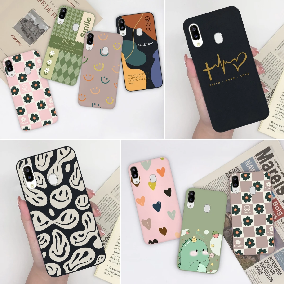 Para Samsung A30 A30S Funda de teléfono patrón de moda Funda trasera de silicona mate suave para Samsung Galaxy A30 S A 30 Funda Shell Coque