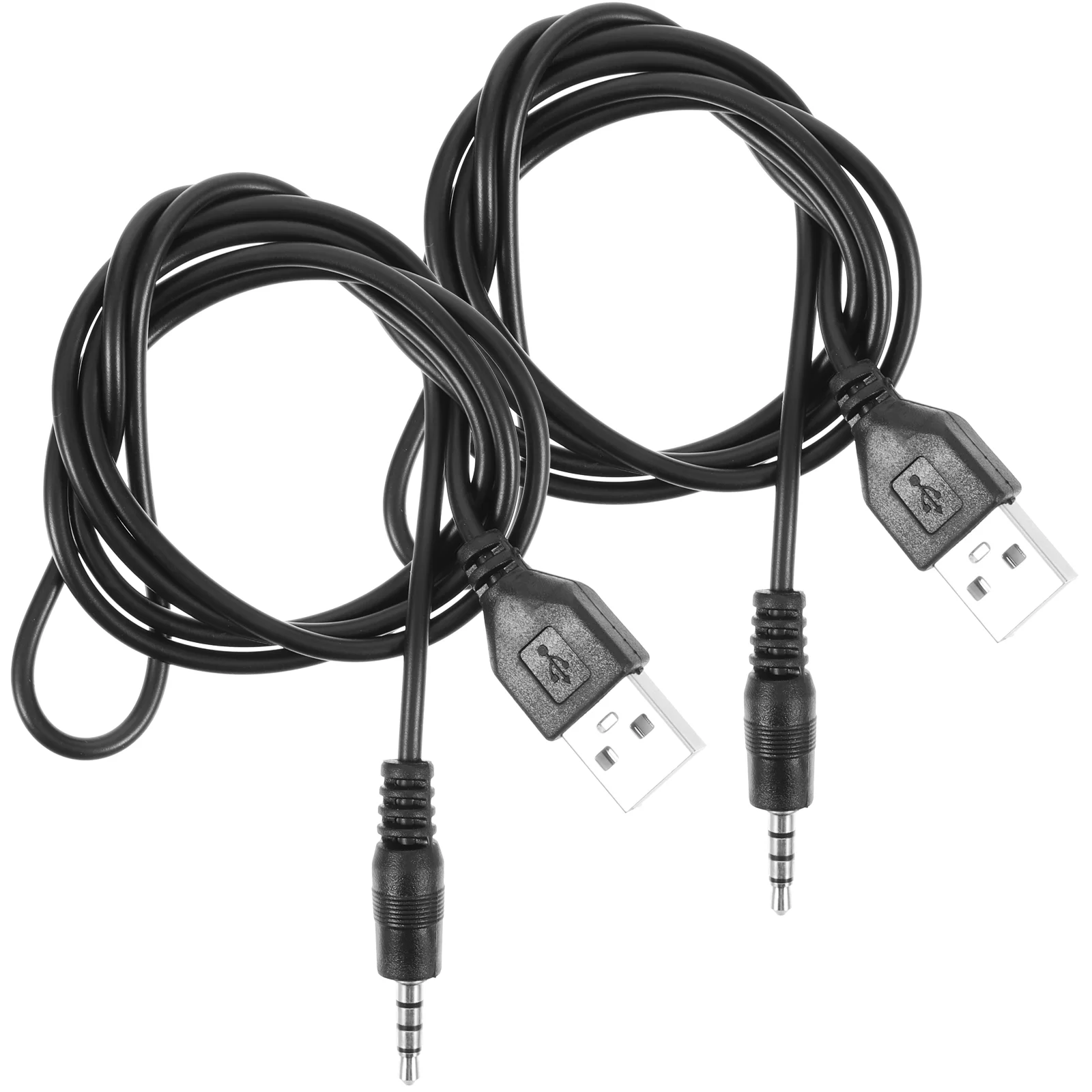 2 szt. Adapter audio z USB na 35 mm Jack Mini kabel Instrument Czarny Ładowanie