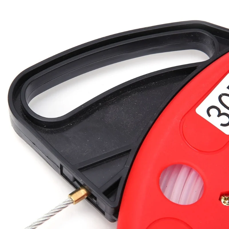 Extrator de carretel de fita de peixe de nylon de fibra de vidro, ferramentas de tração de fio não condutoras 4,0 mm 30 m