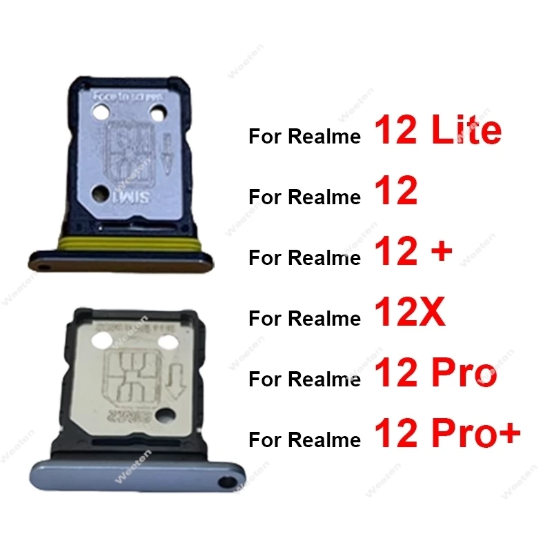 

Лоток для SIM-карты для Realme 12 Lite Plus 12X 12 Pro Plus 4G 5G Лоток для SIM-карты Разъем для SIM-карты Слот для замены запасных частей